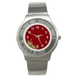 Vivid Burgundy & Heather Stainless Steel Watch Front