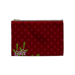 Vivid Burgundy & Heather Cosmetic Bag (medium) by WensdaiAmbrose