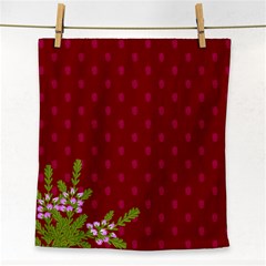 Vivid Burgundy & Heather Face Towel by WensdaiAmbrose