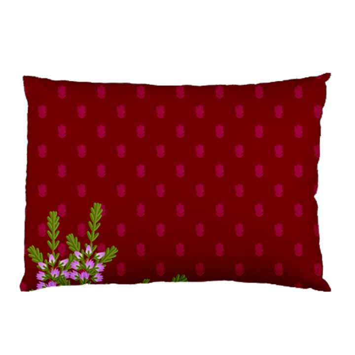 Vivid Burgundy & Heather Pillow Case (Two Sides)