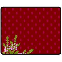 Vivid Burgundy & Heather Double Sided Fleece Blanket (medium)  by WensdaiAmbrose