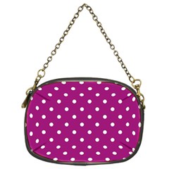 Fuschia Polka Dot Chain Purse (two Sides) by retrotoomoderndesigns