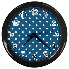 Turquoise Polka Dot Wall Clock (black) by retrotoomoderndesigns