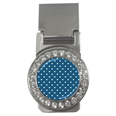 Turquoise Polka Dot Money Clips (cz) 