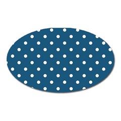 Turquoise Polka Dot Oval Magnet by retrotoomoderndesigns