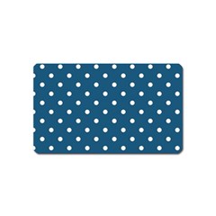 Turquoise Polka Dot Magnet (name Card) by retrotoomoderndesigns