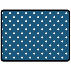 Turquoise Polka Dot Double Sided Fleece Blanket (large)  by retrotoomoderndesigns