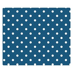 Turquoise Polka Dot Double Sided Flano Blanket (small)  by retrotoomoderndesigns