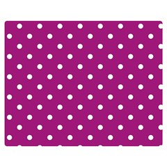 Fuschia Polka Dot Double Sided Flano Blanket (medium)  by retrotoomoderndesigns