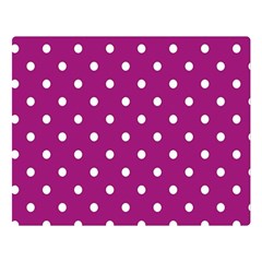 Fuschia Polka Dot Double Sided Flano Blanket (large)  by retrotoomoderndesigns