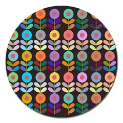 Zappwaits Flowers Magnet 5  (round) by zappwaits