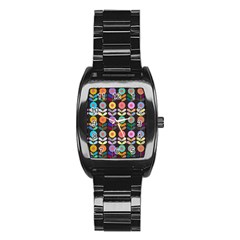 Zappwaits Flowers Stainless Steel Barrel Watch by zappwaits