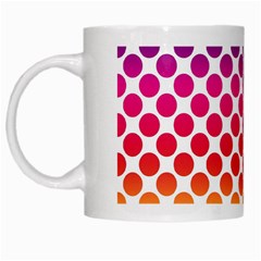 Rainbow Polka Dots White Mugs by retrotoomoderndesigns