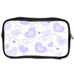 Pastel Purple Hearts Toiletries Bag (one Side) by retrotoomoderndesigns