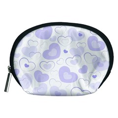 Pastel Purple Hearts Accessory Pouch (medium) by retrotoomoderndesigns