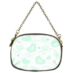 Pastel Green Hearts Chain Purse (one Side) by retrotoomoderndesigns