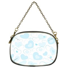 Pastel Blue Hearts Chain Purse (one Side) by retrotoomoderndesigns