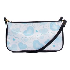 Pastel Blue Hearts Shoulder Clutch Bag by retrotoomoderndesigns