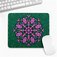 The Most Uniqe Flower Star In Ornate Glitter Large Mousepads by pepitasart