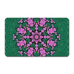 The Most Uniqe Flower Star In Ornate Glitter Magnet (rectangular) by pepitasart