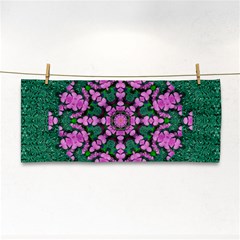 The Most Uniqe Flower Star In Ornate Glitter Hand Towel by pepitasart