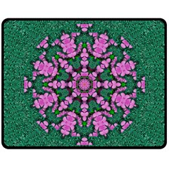 The Most Uniqe Flower Star In Ornate Glitter Fleece Blanket (medium)  by pepitasart