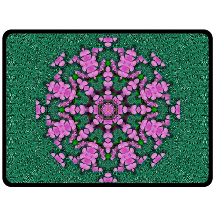 The Most Uniqe Flower Star In Ornate Glitter Double Sided Fleece Blanket (Large) 