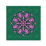 The Most Uniqe Flower Star In Ornate Glitter Small Satin Scarf (Square) Front