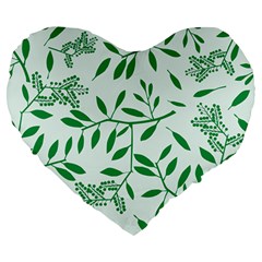 Leaves Foliage Green Wallpaper Large 19  Premium Heart Shape Cushions