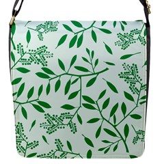 Leaves Foliage Green Wallpaper Flap Closure Messenger Bag (S)