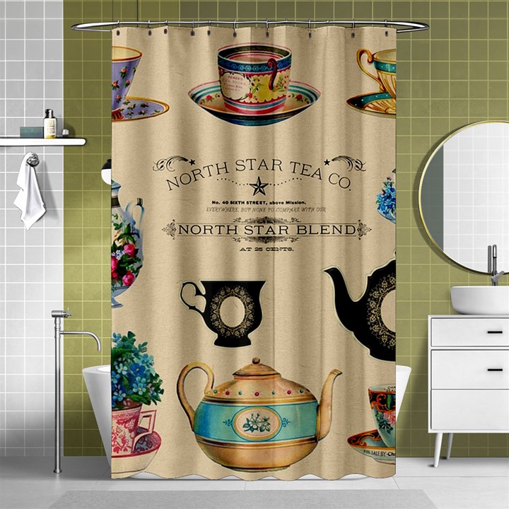 Teacups & Teapots Shower Curtain 48  x 72  (Small) 