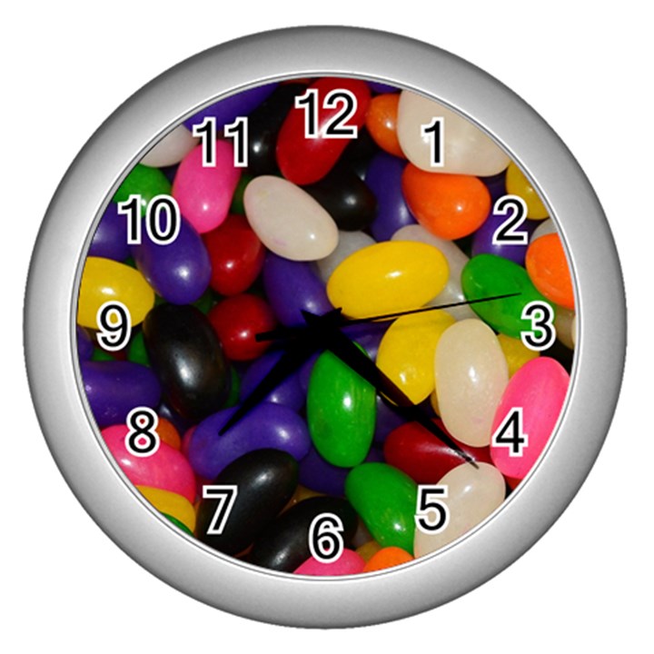 Jelly Beans Wall Clock (Silver)