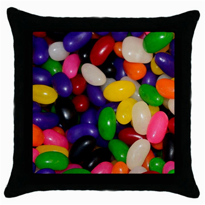 Jelly Beans Throw Pillow Case (Black)