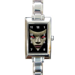 Evil Nun Close Up Portrait Illustration Rectangle Italian Charm Watch by dflcprintsclothing