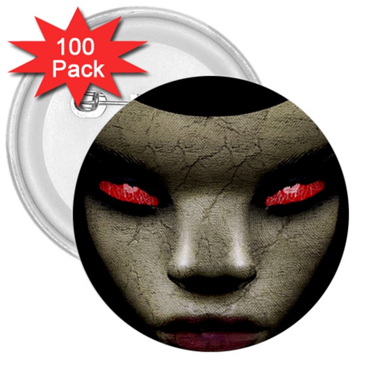 Evil Nun Close Up Portrait Illustration 3  Buttons (100 pack) 