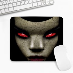 Evil Nun Close Up Portrait Illustration Large Mousepads by dflcprintsclothing