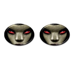 Evil Nun Close Up Portrait Illustration Cufflinks (oval) by dflcprintsclothing