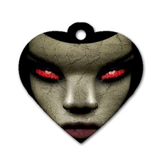 Evil Nun Close Up Portrait Illustration Dog Tag Heart (one Side) by dflcprintsclothing