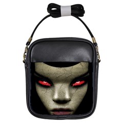 Evil Nun Close Up Portrait Illustration Girls Sling Bag