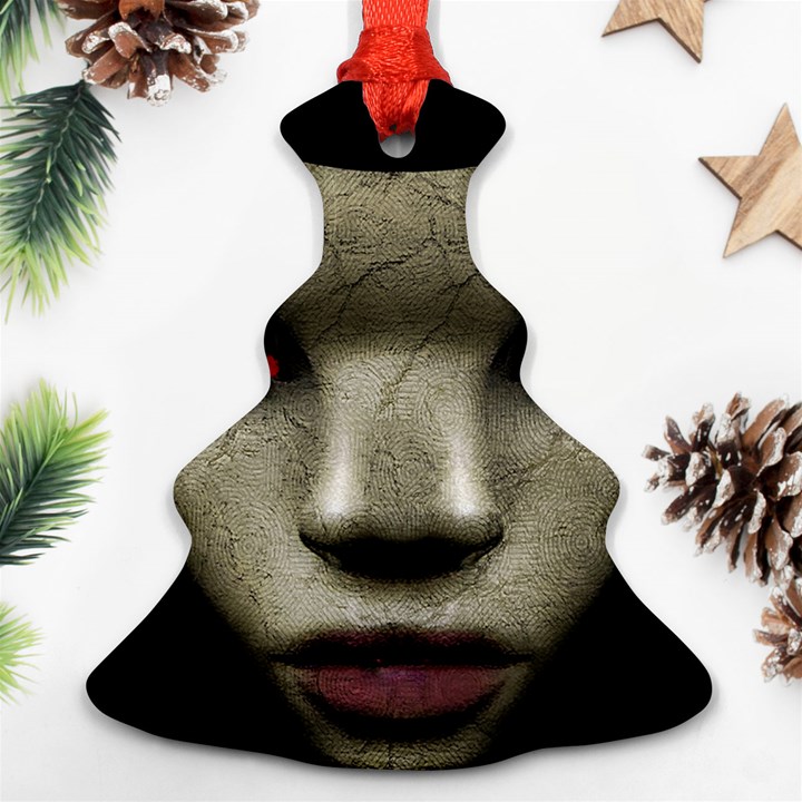 Evil Nun Close Up Portrait Illustration Christmas Tree Ornament (Two Sides)