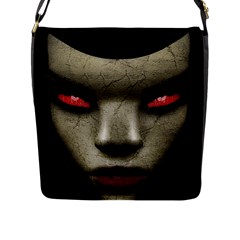 Evil Nun Close Up Portrait Illustration Flap Closure Messenger Bag (l) by dflcprintsclothing