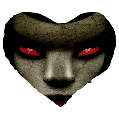 Evil Nun Close Up Portrait Illustration Large 19  Premium Flano Heart Shape Cushions