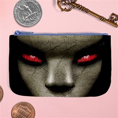 Evil Nun Close Up Portrait Illustration Large Coin Purse by dflcprintsclothing