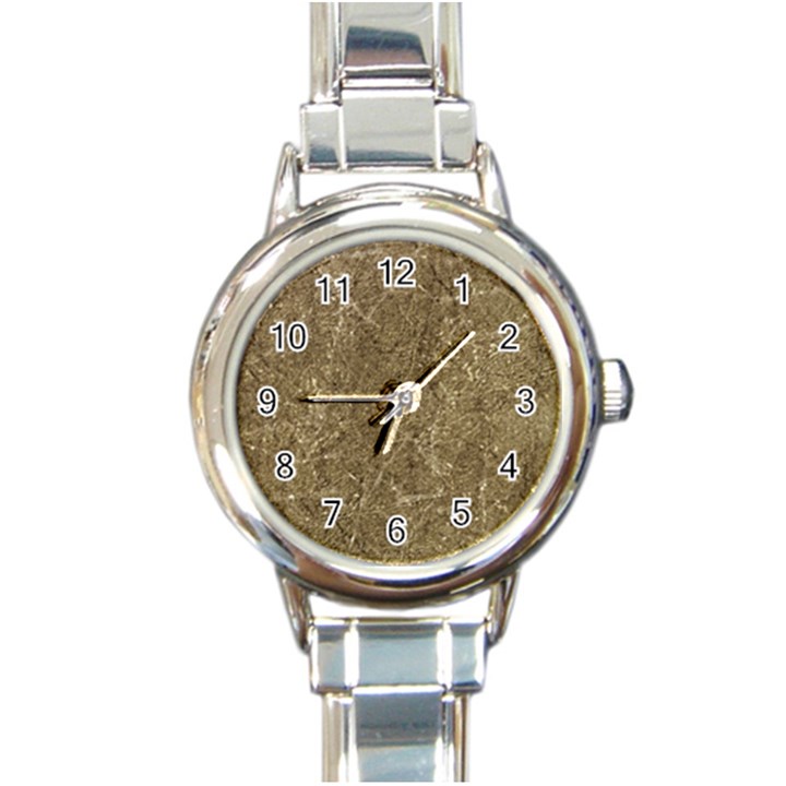 Grunge Abstract Textured Print Round Italian Charm Watch