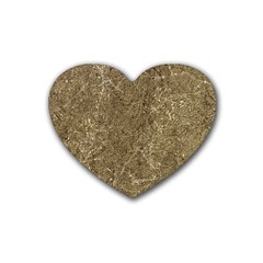 Grunge Abstract Textured Print Rubber Coaster (heart)  by dflcprintsclothing