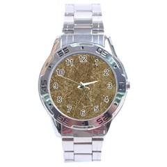 Grunge Abstract Textured Print Stainless Steel Analogue Watch by dflcprintsclothing