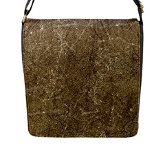 Grunge Abstract Textured Print Flap Closure Messenger Bag (l)