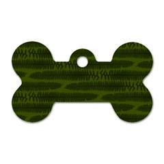 Seaweed Green Dog Tag Bone (one Side) by WensdaiAmbrose