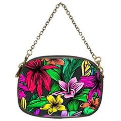 Neon Hibiscus Chain Purse (one Side)