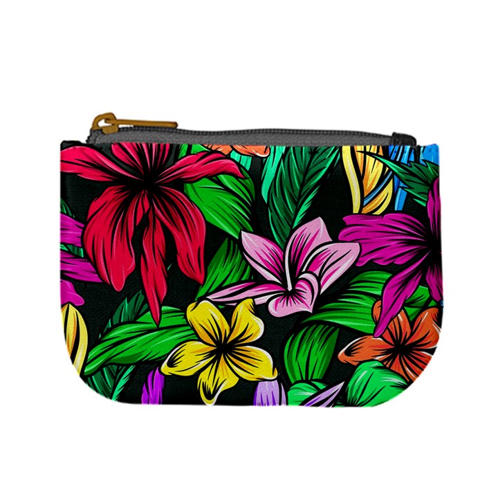 Neon Hibiscus Mini Coin Purse